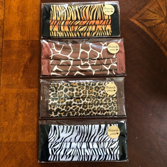 ANIMAL PRINT 100% Cotton Face Mask O/S - Picture 1 of 5